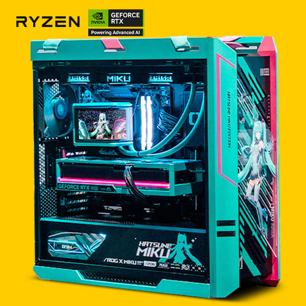 GMR Neptune ROG Miku Edition 5080 Gaming PC - (Ryzen 7 9800X3D | 64GB RAM | RTX 5080 16G | 2TB Gen5 NVMe SSD | 1200W Plat| Windows 11 Pro) Powered by ASUS