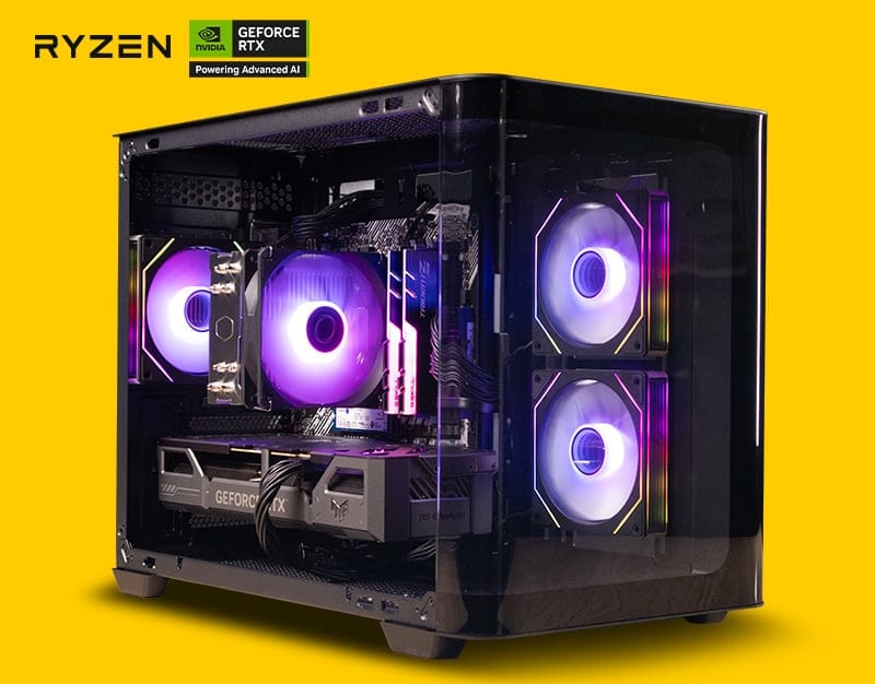 GMR Onyx 5060 Gaming PC - (Ryzen 5 5600X | 16GB RAM | RTX 5060 8G | 1TB NVMe SSD | 650W Gold | Windows 11) Powered by ASUS