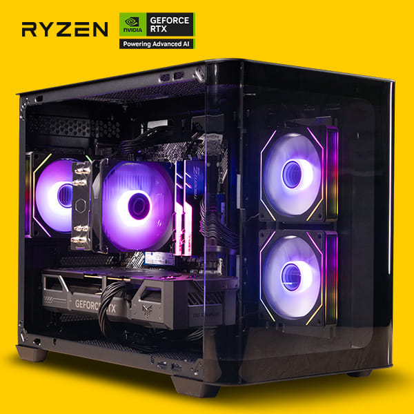 GMR Onyx 5060 Gaming PC - (Ryzen 5 5600X | 16GB RAM | RTX 5060 8G | 1TB NVMe SSD | 650W Gold | Windows 11) Powered by ASUS