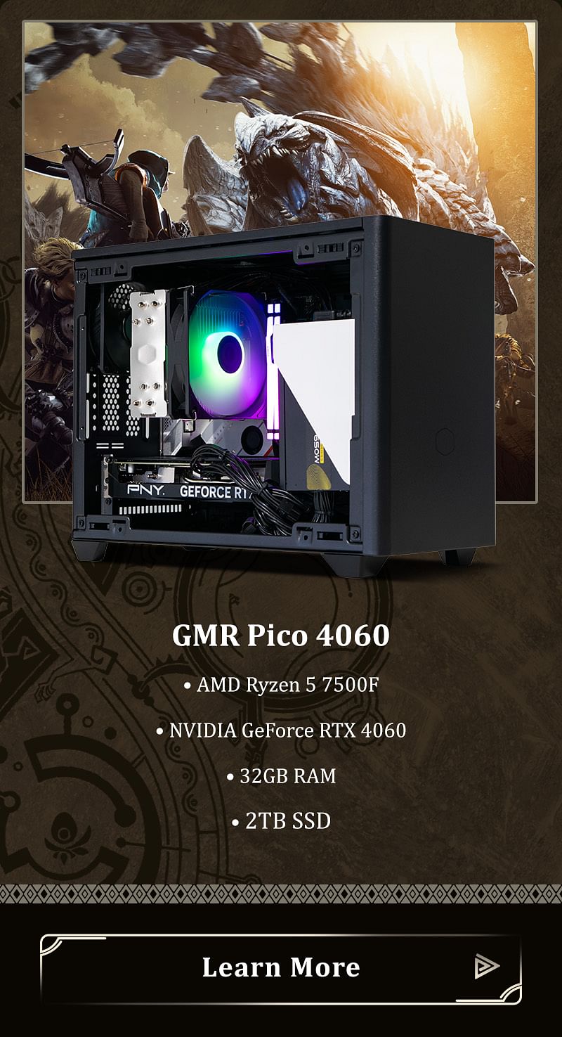 GMR Pico 4060 ITX Gaming PC - (Ryzen 5 7500F | 32GB DDR5 | RTX 4060 8G | 2TB Gen4 SSD | 650W Gold | Windows 11 Home)