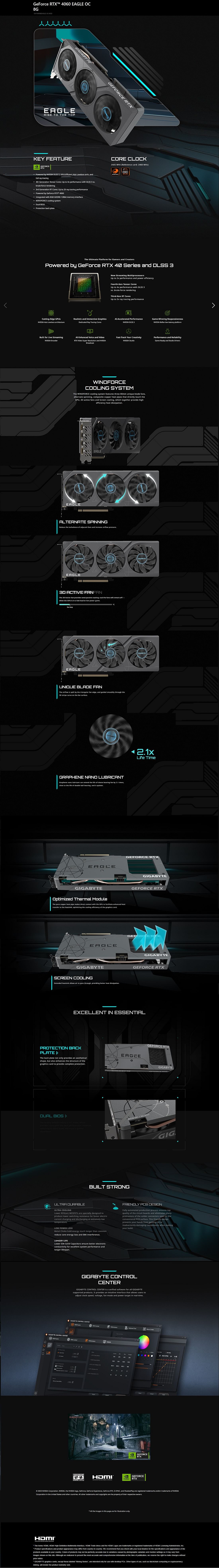 Gigabyte RTX 4060 Eagle OC 8GB GDDR6 Graphics Card