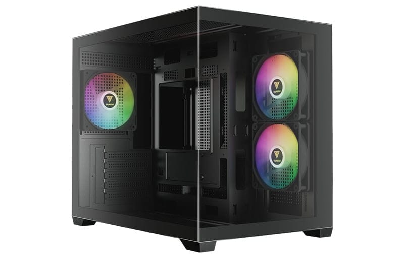 Gamdias AURA GC10M V2 Micro-ATX Tempered Glass Computer Case With 3 ARGB Fans