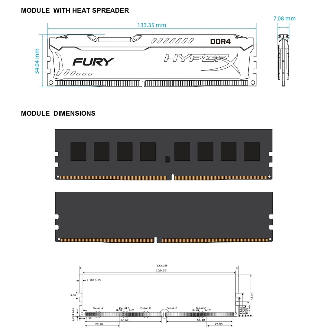 Kingston Fury 16GB(2x8GB) DDR4-2400 Memory - Black