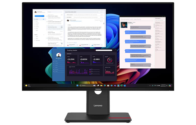 Lenovo T27UD-40 27" Ultra Slim 4K IPS UHD Business Monitor with USB-C Docking Supporting 100W PD