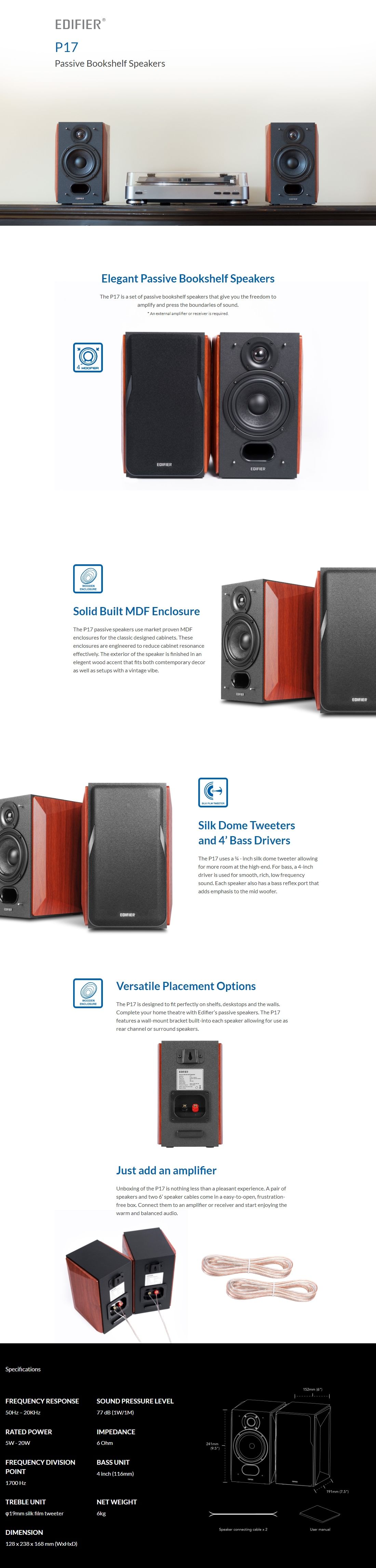 Edifier Passive Bookshelf Speakers