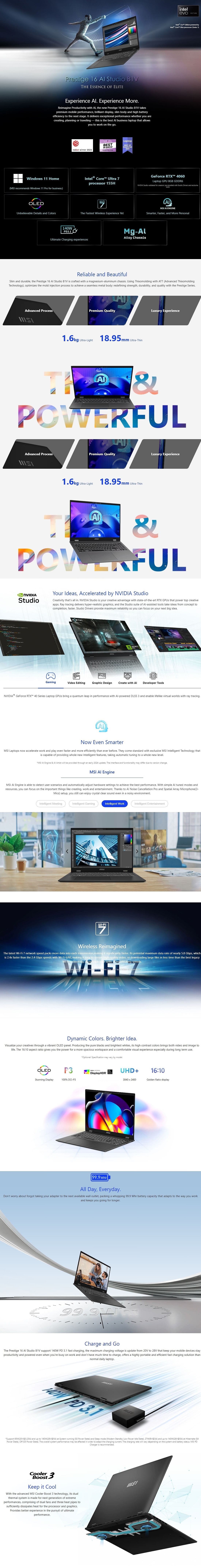 MSI Prestige 16 AI Studio B1VFG 2024 16