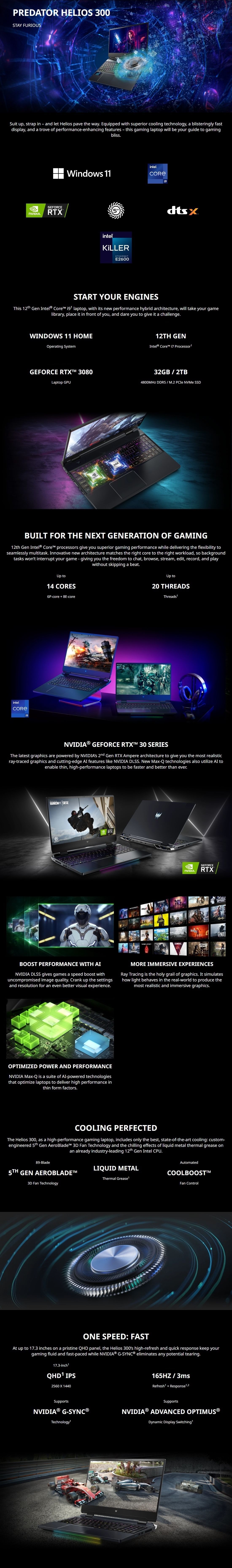 Manufacturer Refurbished) Acer Predator Helios 300 FHD 144Hz